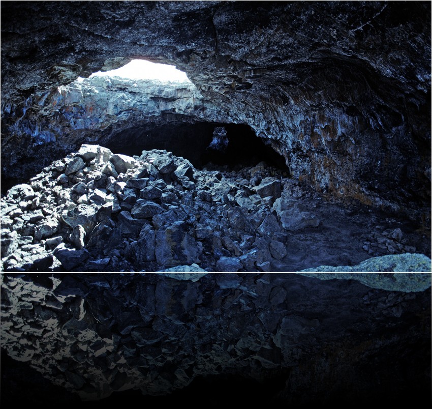 Tunnel de lave effondré